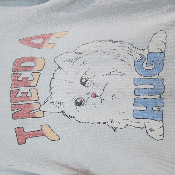 Wildfox Kids RARE Baby Blue "I NEED A HUG" Kitty Jumper, Size 7/8 ~ PRELOVED! - Picture 3 of 8